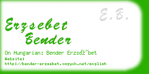 erzsebet bender business card